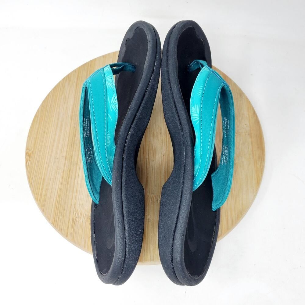 Olukai Ohana Sandals Womens 5 Teal Blue Flip Flop Thong Pool Beach‎ Shoes - Picture 9 of 12